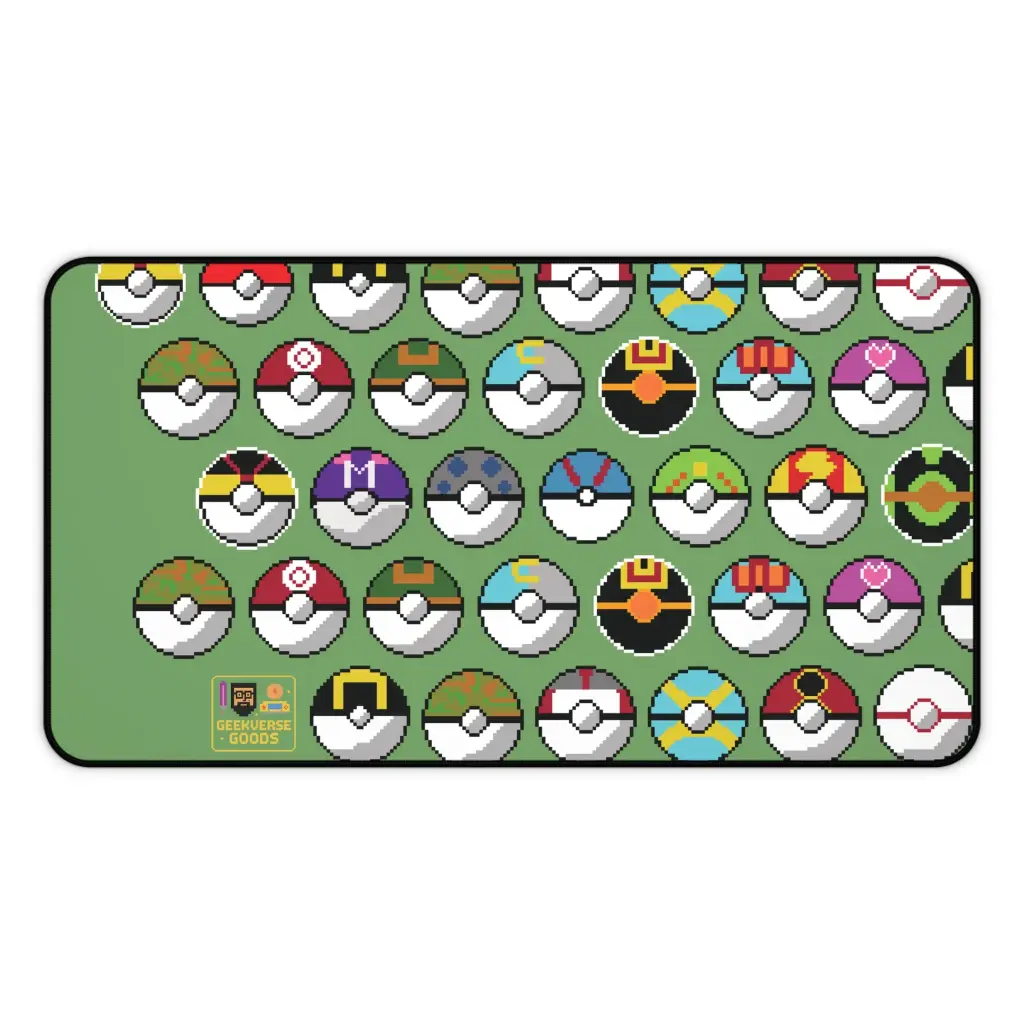 Pokeball Collection - Green Mousepad