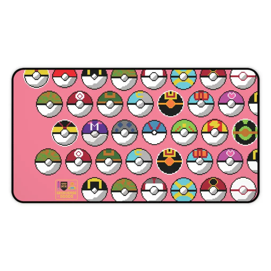 Pokeball Collection - Pink Mousepad