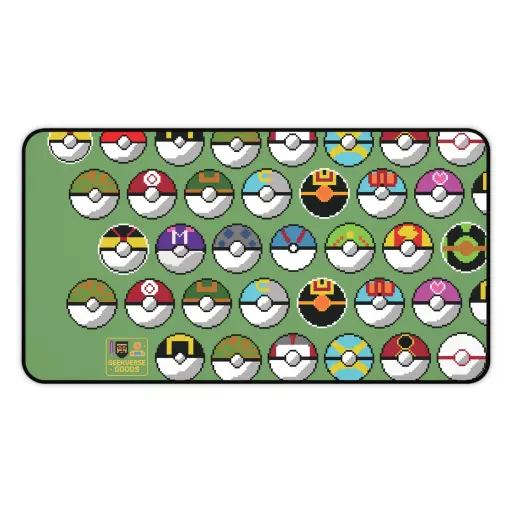Pokeball Collection - Green Mousepad